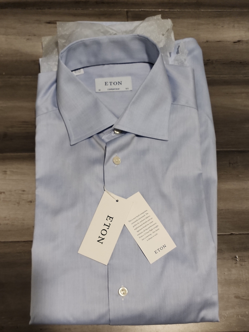 Eton Men's Sky Blue Dress Shirt - Classic Point Collar